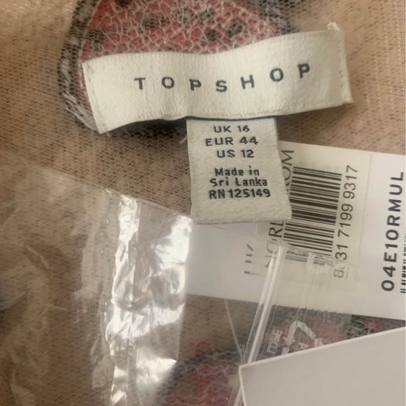 NWT Pink Strawberry & Cherry Sequin Peplum Puff Sleeve Sheer Top - Picture 6 of 6